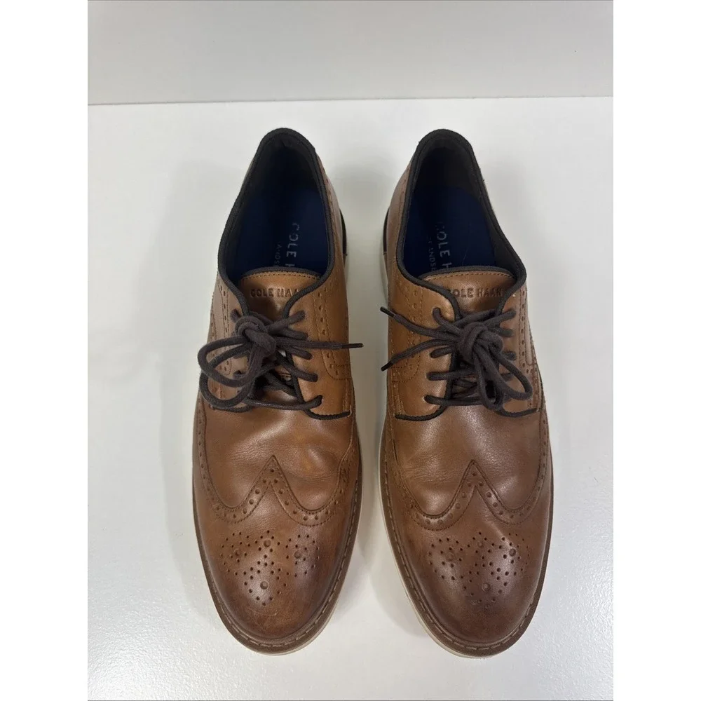 Cole Haan Men's Original Grand Wingtip Oxford Brown Leather Size 10 M C34120 EUC